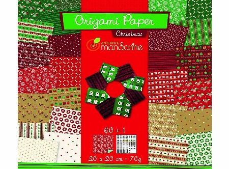 Avenue Mandarine 20X20 cm origami Paper (Christmas Themed), Multi-Colour