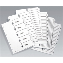 Alpha Dividers A-Z 26 Part White Ref