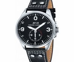 AVI-8 Mens Hawker Harrier II Black Leather Strap