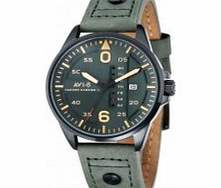 AVI-8 Mens Hawker Harrier II Dark Green Leather