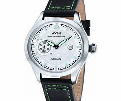 AVI-8 Mens Hawker Hurricane Green Leather Strap