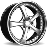 AXE AP41 Silver with Chrome Lip Alloy Wheels