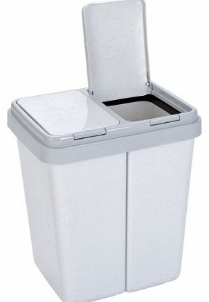 Axentia ZwEimer 235168 Dual-Compartment Bin 2 x 30 Litres Grey - Granite