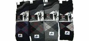 Ayra 12 PAIRS MENS COTTON ARGYLE SOCKS / SIZE 6 - 11