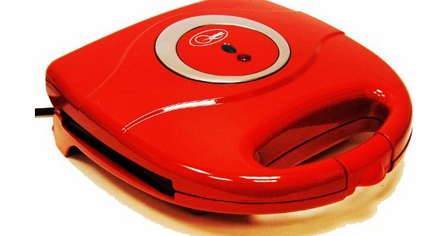 B Ross Kitchen Electric 2 Slice Sandwich Toast Toaster Maker Sandwich Press Red 800 Watts Non Stick