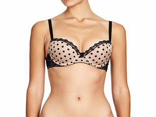 b.tempt`d Nude and black polka dot contour bra