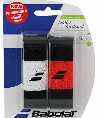 Babolat Jumbo Wristband - Tennis Badminton Squash Wrist (Black/Orange)