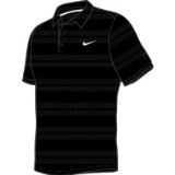 NIKE Dri-Fit Yarn Dyed Polyester Mens Polo Shirt, M, DARK OBSIDIAN/WHITE