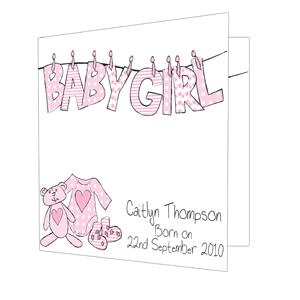 Girl Letter W Line Card