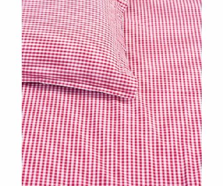 Red Gingham Single Bed Pillow & Duvet Cover