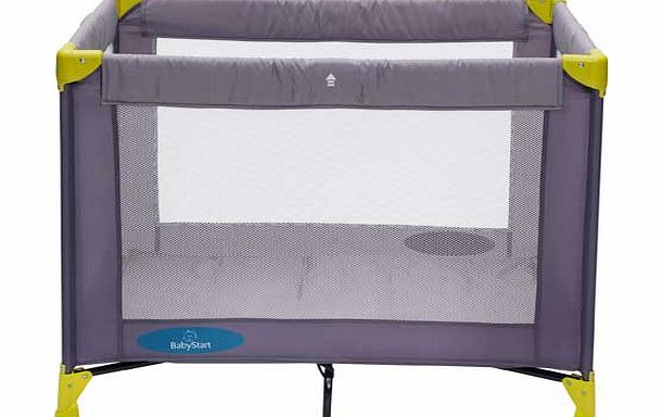 BabyStart Travel Cot - Grey and Green