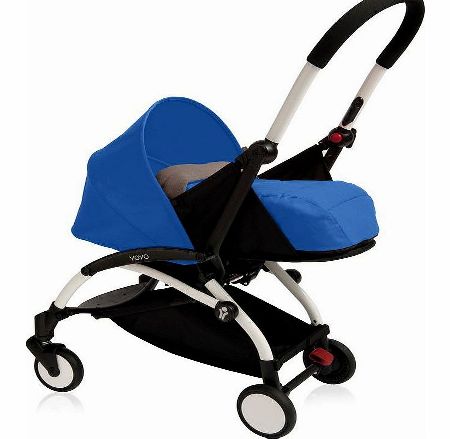 YoYo 0m+ Pram Blue With White Frame 2014