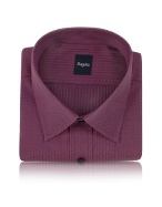 Plum Dotted Cotton Italian Dress Shirt