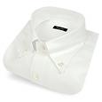 Solid White Classic Buttondown Cotton Dress Shirt