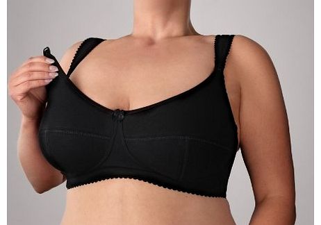 Baiba Basic Classic non-wired Maternity and Nursing Bra, Size 46 GG, Colour Black