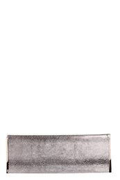 Metallic Effect Snake Print Clutch