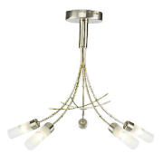 5 light ceiling fitting, Satin nickel