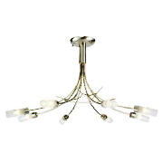 Bamboo 8 light ceiling fitting, Satin nickel