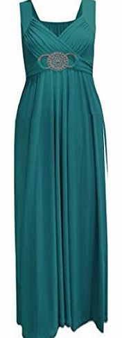 BARAKAH NEW LADIES WOMEN LONG PROM FORMAL DIAMANTE MAXI EVENING DRESSES PLUS SIZE 8 26 (UK L/XL 16/18, TEAL)