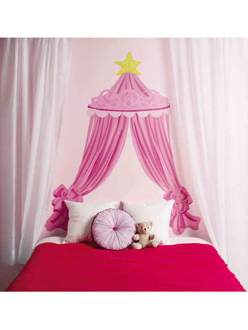 Wallies Pink Canopy Headboard Wall Decor