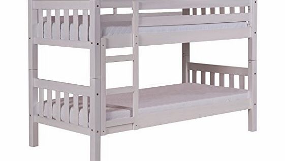 Barcelona F.C. Pine Bunk Bed in White Wash, Kids Barcelona Single 3ft SHORT, Great For Children