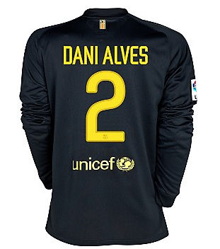 Nike 2011-12 Barcelona Nike L/S Away Shirt (Dani