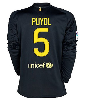 Barcelona Nike 2011-12 Barcelona Nike L/S Away Shirt (Puyol 5)