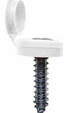 BargainBitz 25 X White Number Plate Hinged Snap Cover Cap Screw Screws Car Np8 Free P&P