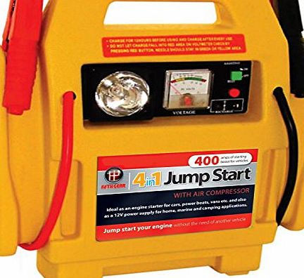 BARGAINS-GALORE 12V PORTABLE CAR JUMP STARTER AIR COMPRESSOR BATTERY START BOOSTER CHARGER LEADS