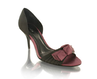 Fabulous Satin Two Part Sandal With Bow Trim Detail - Size 1-2