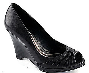 Fun Peep Toe Wedge With Ruche Feature