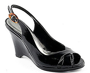 Funky Patent Sandal With Wedge Heel