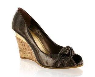 Funky Peep Toe Heeled Shoe With Knot Detail