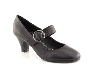 Low Heel Leather Court Shoe - Junior