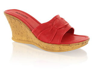 Simple Mule With Cork Wedge Heel
