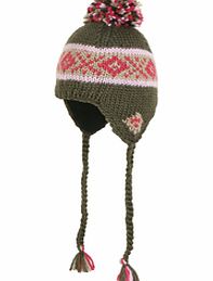 Ladies Barts Thredbo Pom Earflaps Beanie. Brown