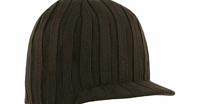 Mens Barts Peak Heli Ribbed Beanie. Brown