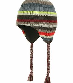 Unisex Barts Stripey Inka Earflap Beanie. Brown