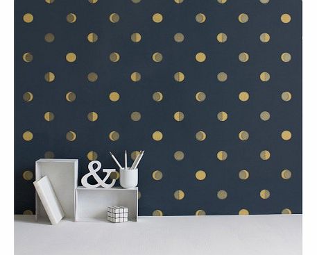 Crescent moons wallpaper - Ink Midnight blue