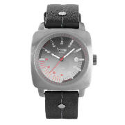 BLACK FACE BLACK STRAP WATCH