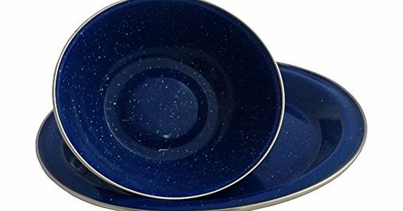 Base Camp Enamel 25cm Plate and 15cm Bowl Set