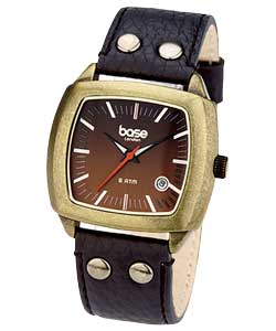 Base London Gents Black Strap Watch