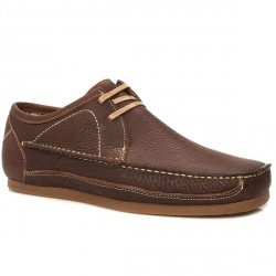 Base London Male Grid Asymetric Leather Upper in Dark Brown