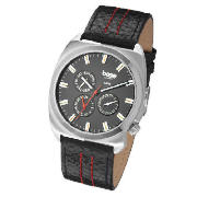 Mens Chronograph Red Stitch Watch