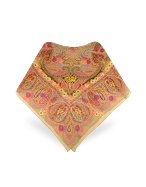 Basile Oriental Print Chiffon Silk Square Scarf