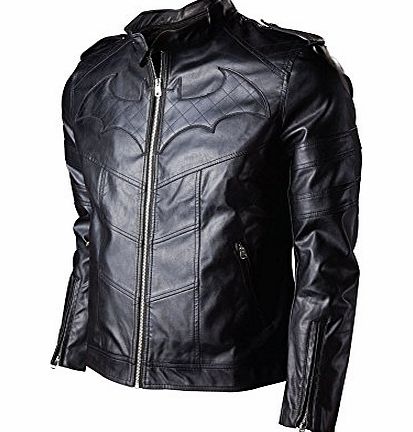 Batman Dc Comics Batman Arkham Knight Leather Effect Biker Jacket (X-Large, Black)