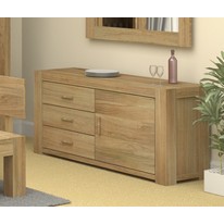 Atlantic Solid Oak 1 Door 3 Drawer Sideboard