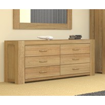 Atlantic Solid Oak 6 Drawer Chest