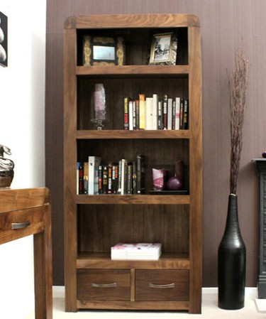 Shiro Walnut Large 2 Drawer Bookcase