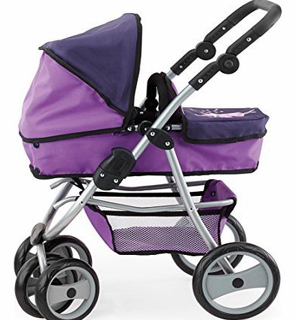 40 - 73cm Dolls Pram Sport Jogger Fairy Design (Purple)